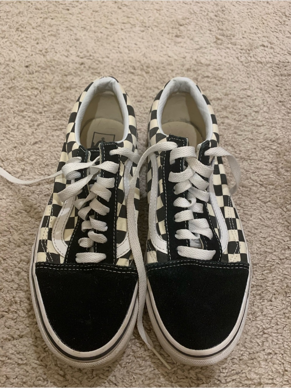 Vans Kids Checkerboard Old Skool Sneakers - Black & White